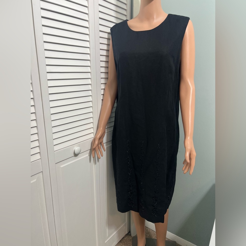 Sag Harbor Women’s Sleeveless Sheath Dress Lined Black Size L
